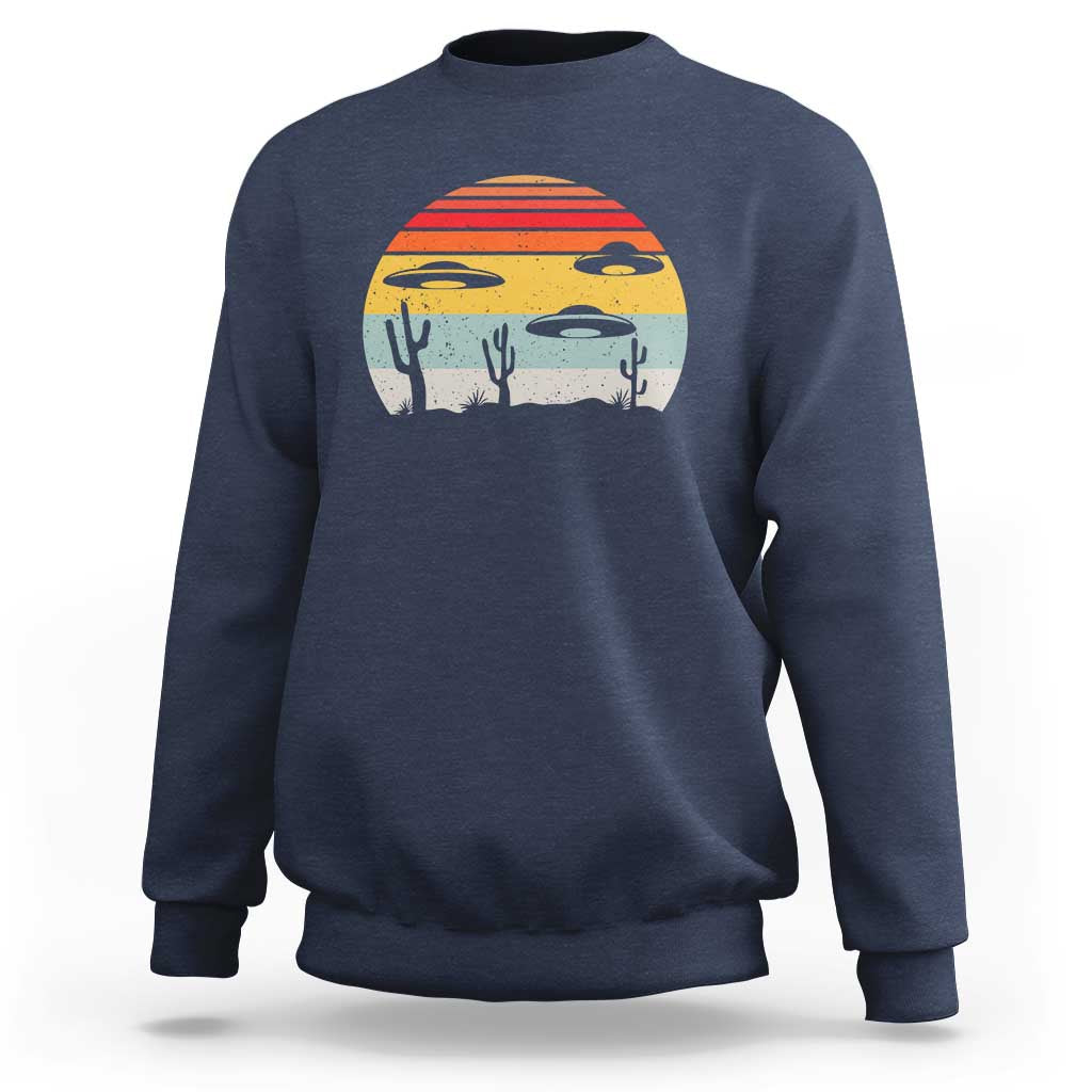 Vintage UFO Lover Alien Desert Retro Sweatshirt - Wonder Print Shop