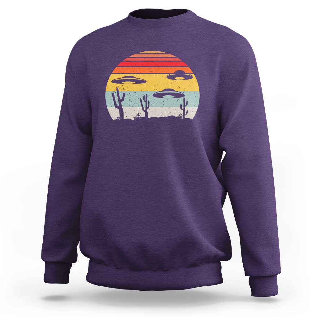 Vintage UFO Lover Alien Desert Retro Sweatshirt - Wonder Print Shop