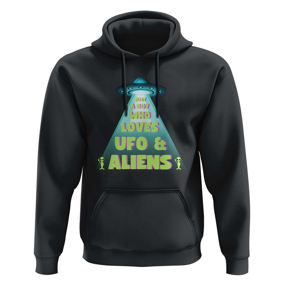 Just A Boy Who Loves UFO & Aliens Funny World UFO Day Hoodie - Wonder Print Shop