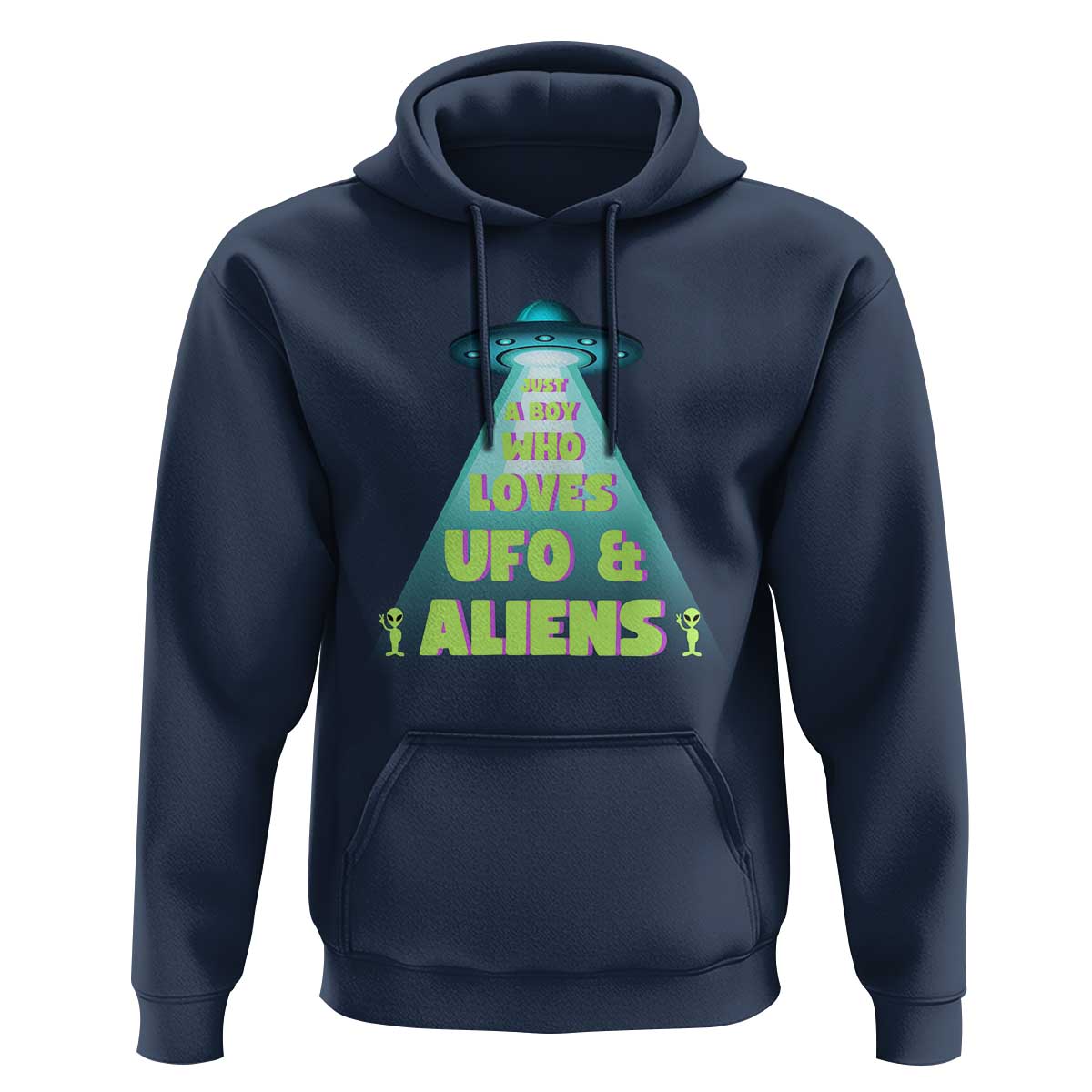 Just A Boy Who Loves UFO & Aliens Funny World UFO Day Hoodie - Wonder Print Shop