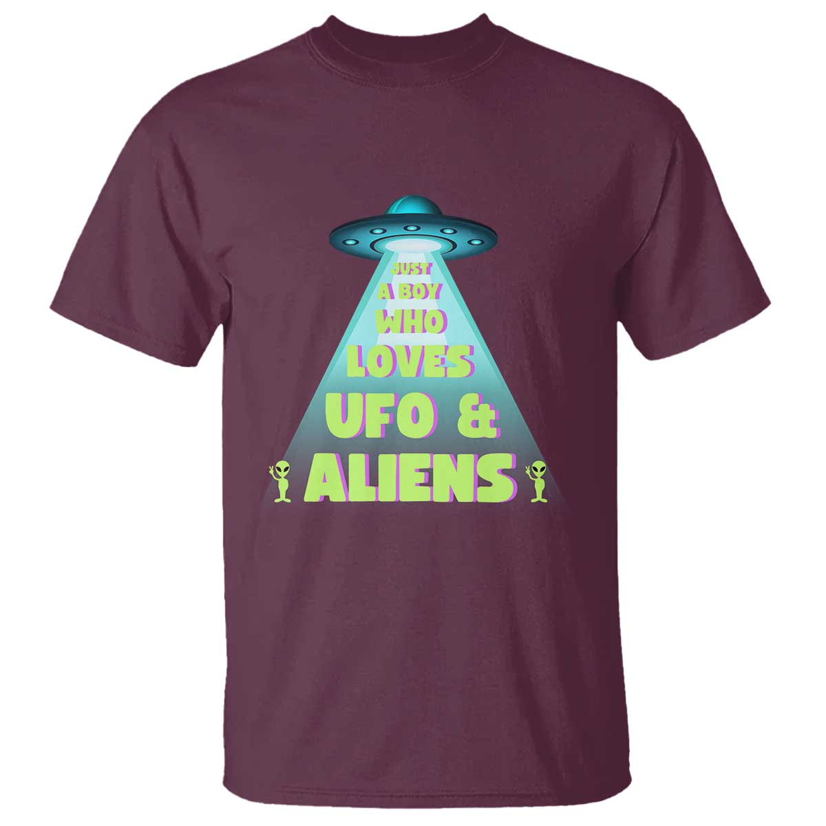 Just A Boy Who Loves UFO & Aliens Funny World UFO Day T Shirt - Wonder Print Shop
