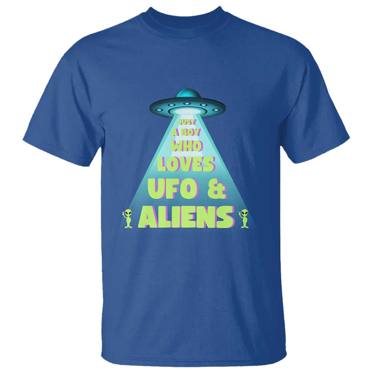 Just A Boy Who Loves UFO & Aliens Funny World UFO Day T Shirt - Wonder Print Shop