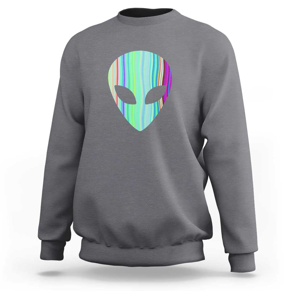 Alien Head Holographic Cute UFO Sweatshirt - Wonder Print Shop