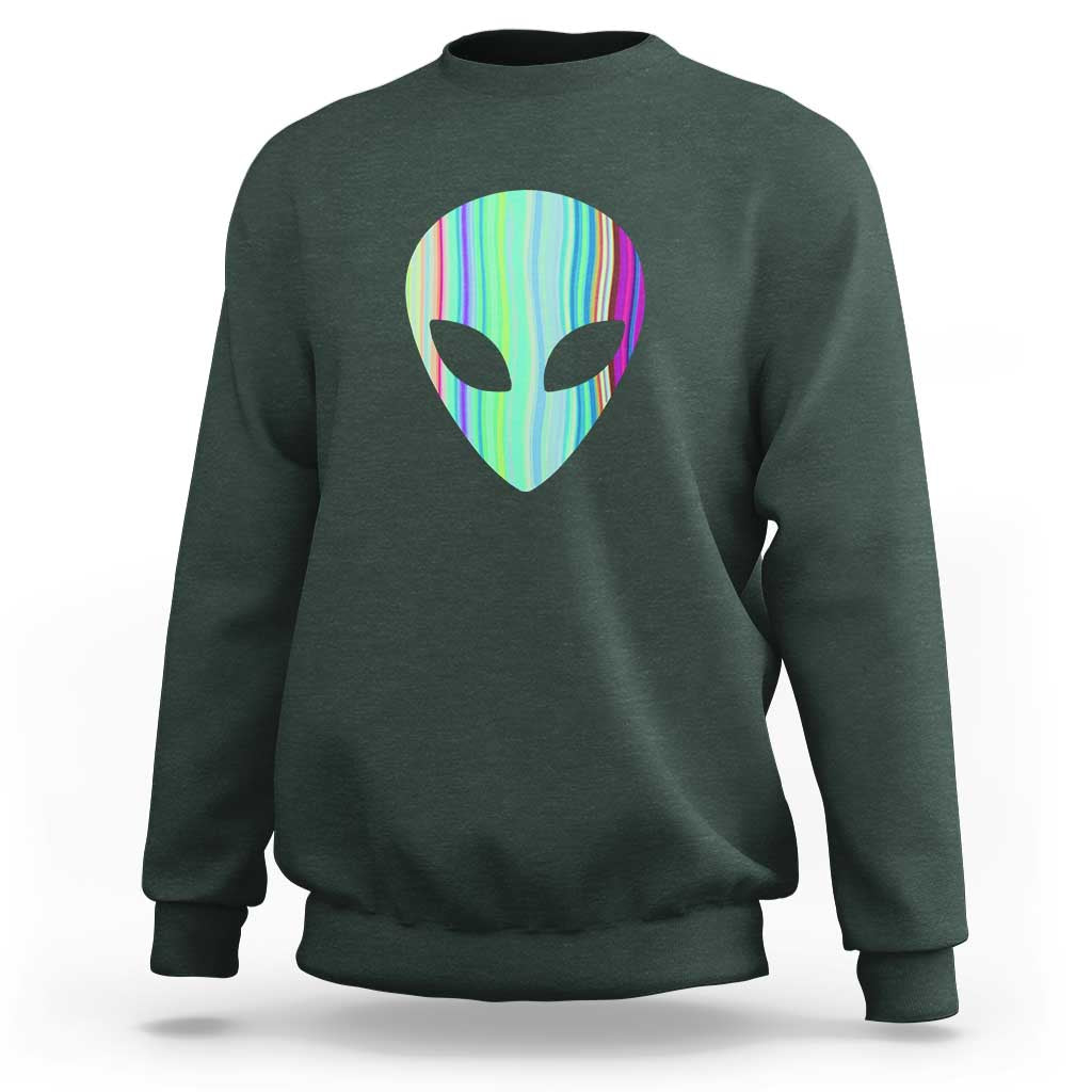 Alien Head Holographic Cute UFO Sweatshirt - Wonder Print Shop