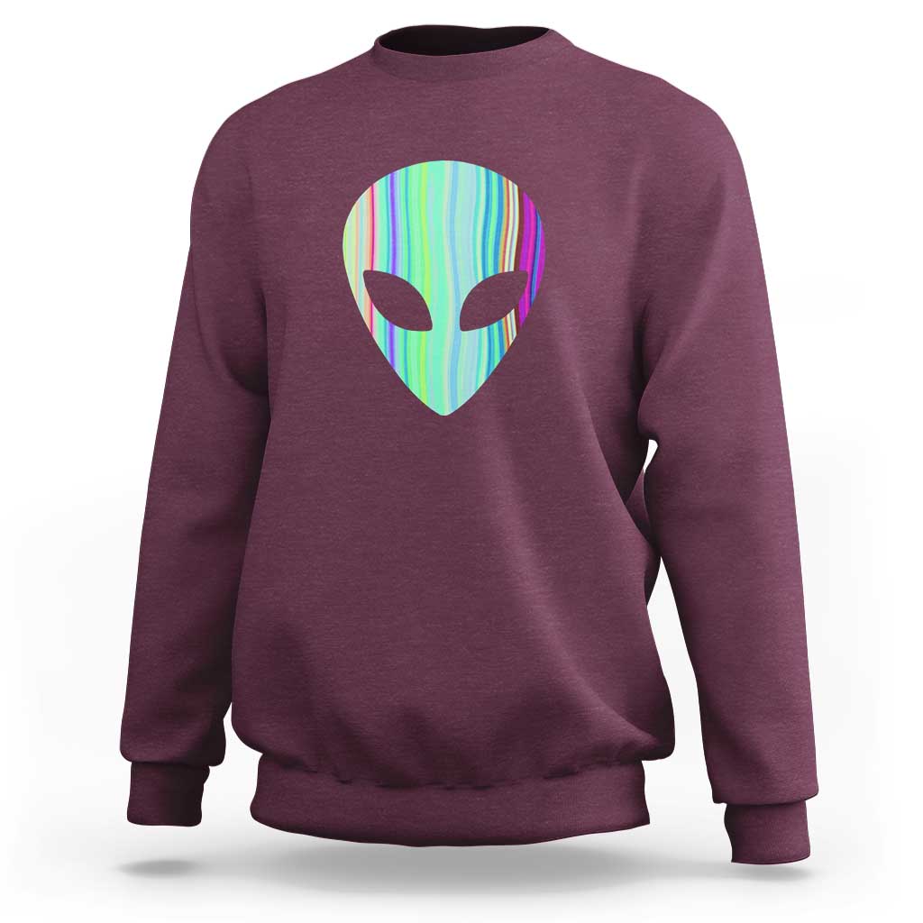Alien Head Holographic Cute UFO Sweatshirt - Wonder Print Shop