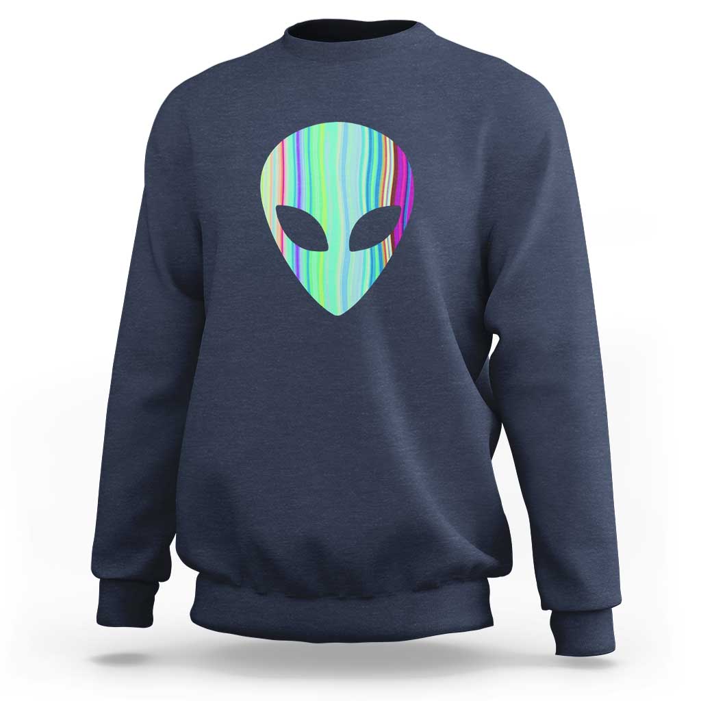Alien Head Holographic Cute UFO Sweatshirt - Wonder Print Shop