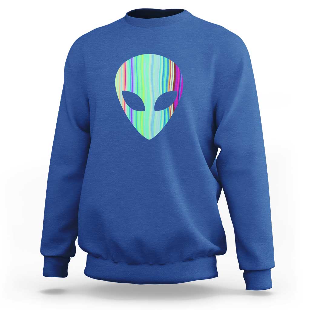 Alien Head Holographic Cute UFO Sweatshirt - Wonder Print Shop