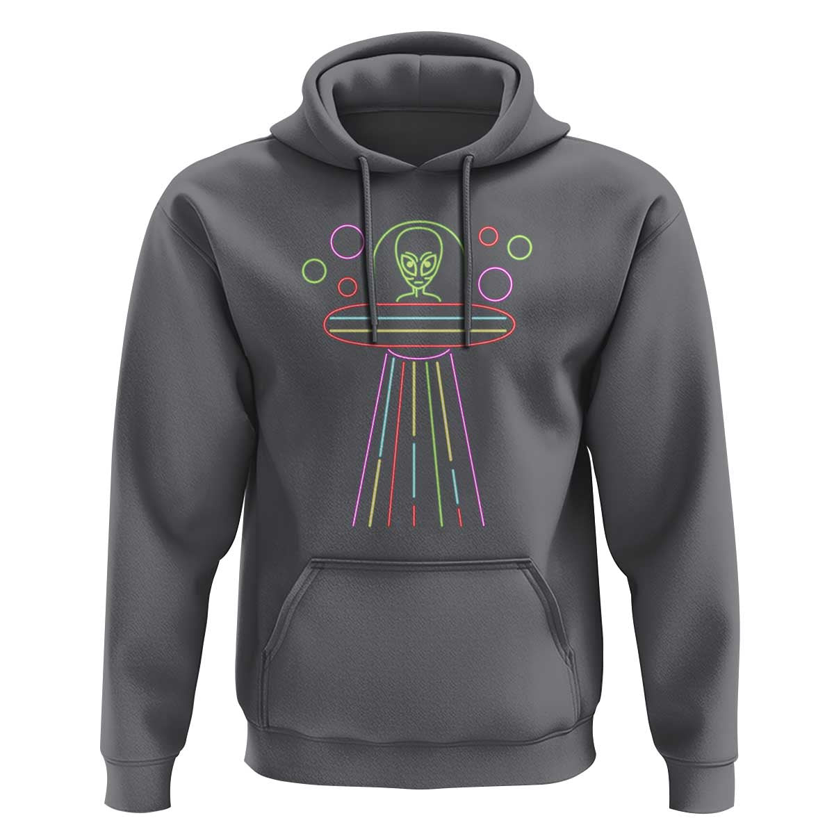 Neon Lights UFO Abduction Extraterrestrial Alien Believer Hoodie - Wonder Print Shop
