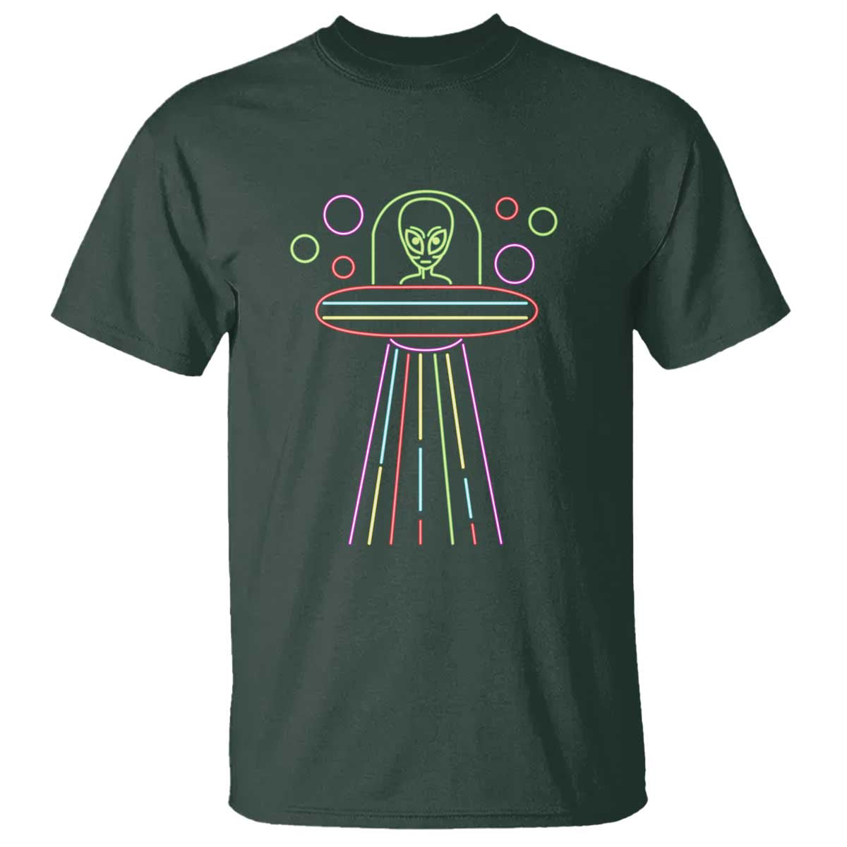 Neon Lights UFO Abduction Extraterrestrial Alien Believer T Shirt - Wonder Print Shop