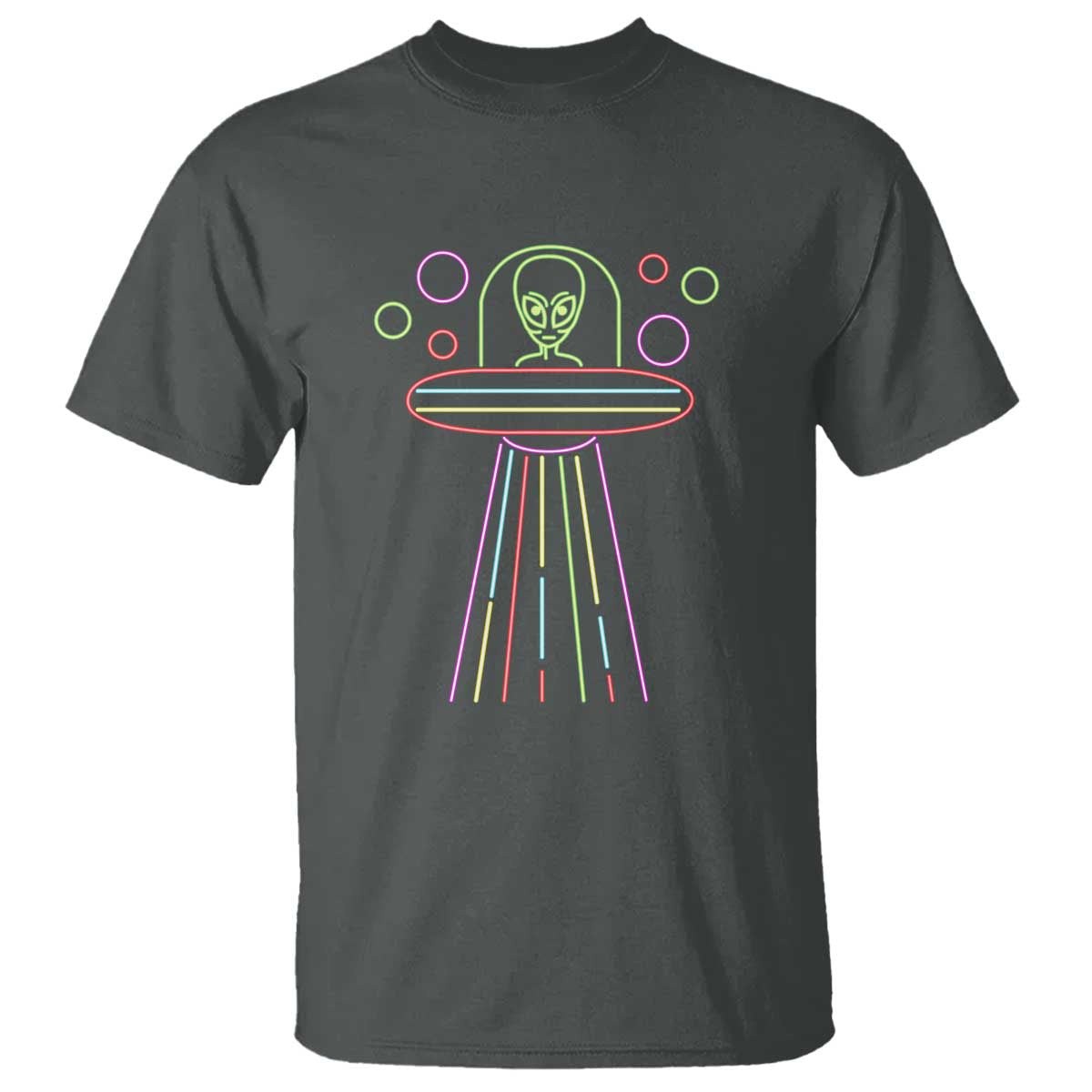Neon Lights UFO Abduction Extraterrestrial Alien Believer T Shirt - Wonder Print Shop
