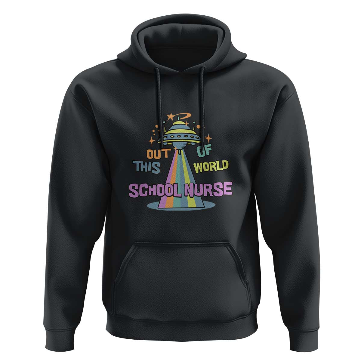 Retro School Nurse Is Out Of This World RN Space UFO Hoodie - Wonder Print Shop