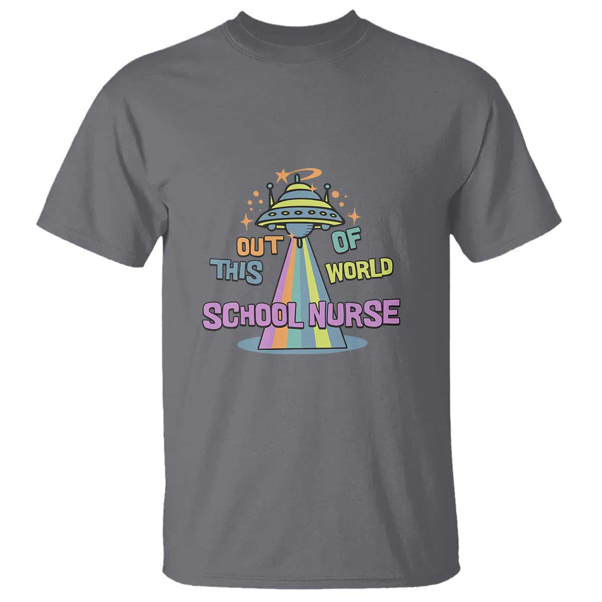 Retro School Nurse Is Out Of This World RN Space UFO T Shirt - Wonder Print Shop