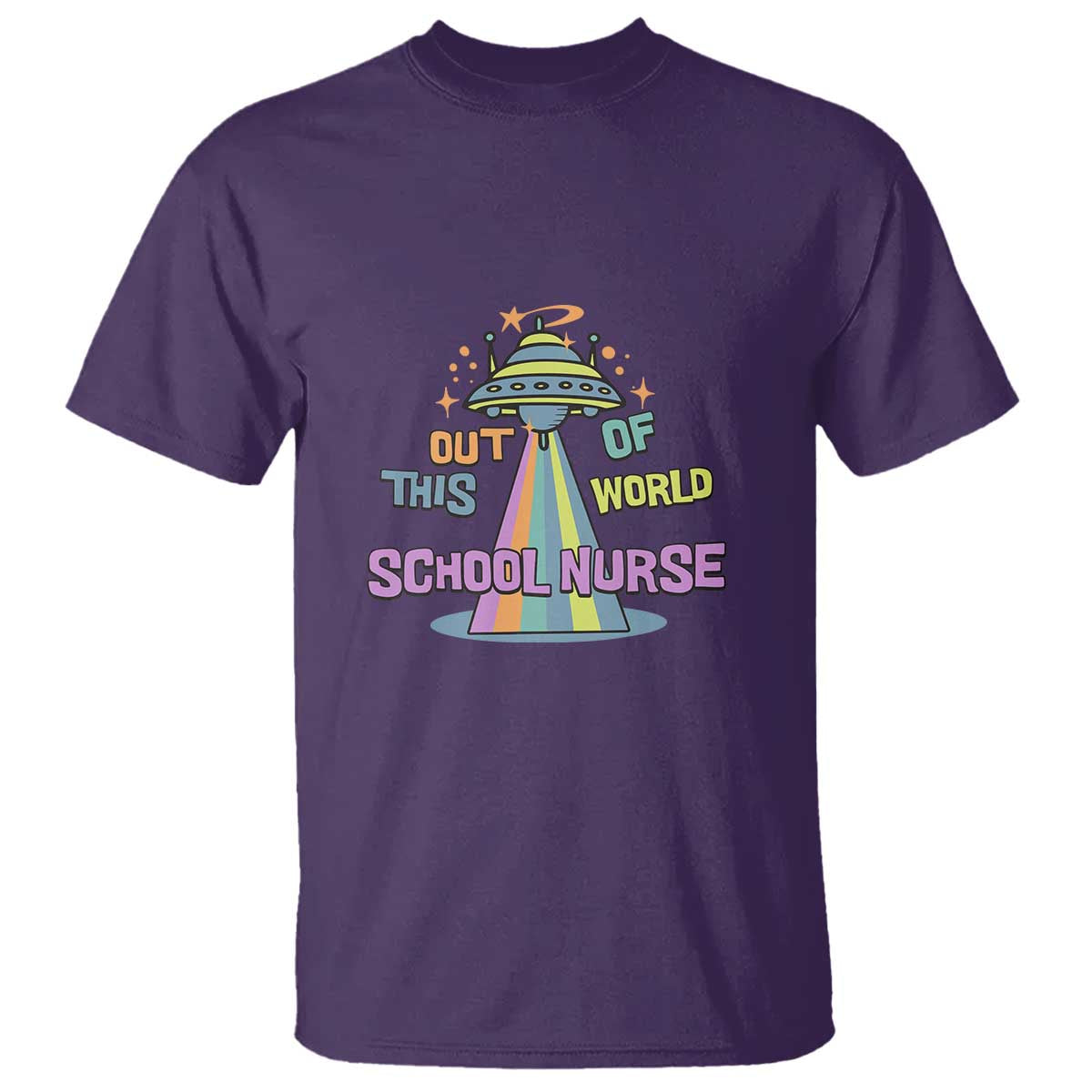 Retro School Nurse Is Out Of This World RN Space UFO T Shirt - Wonder Print Shop