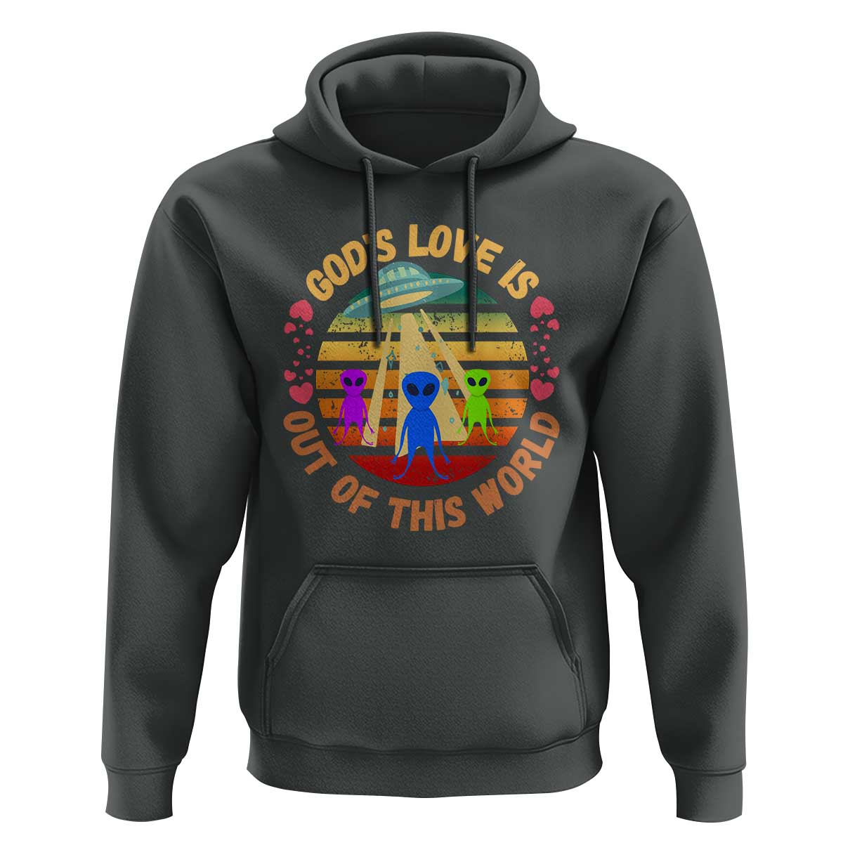 Vintage God's Love Is Out Of This World, World UFO Day Hoodie - Wonder Print Shop