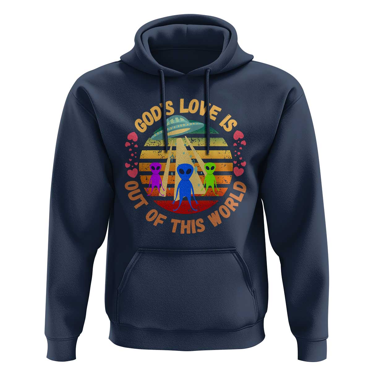 Vintage God's Love Is Out Of This World, World UFO Day Hoodie - Wonder Print Shop