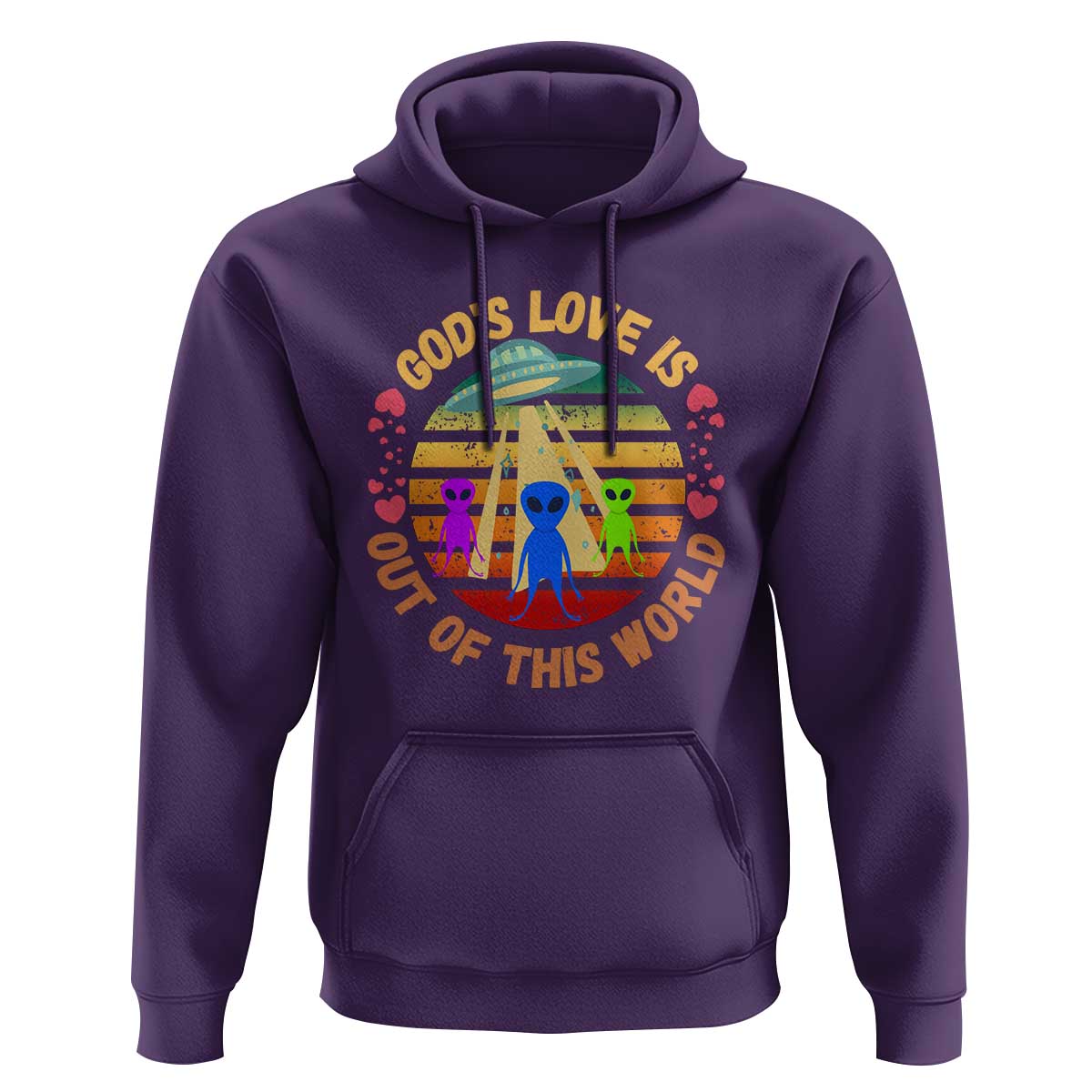 Vintage God's Love Is Out Of This World, World UFO Day Hoodie - Wonder Print Shop