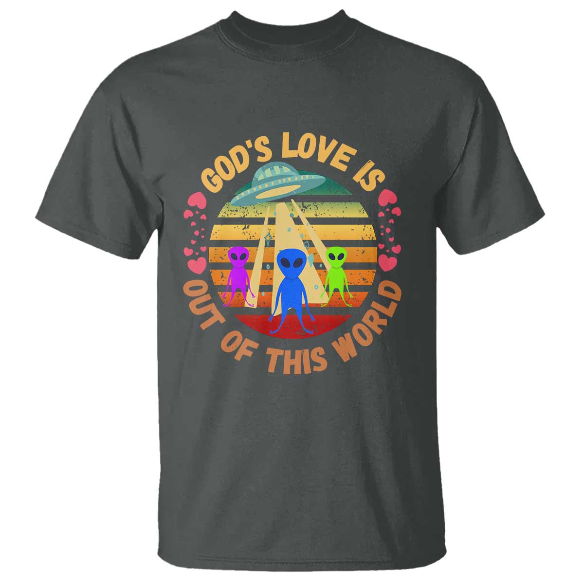Vintage God's Love Is Out Of This World, World UFO Day T Shirt - Wonder Print Shop