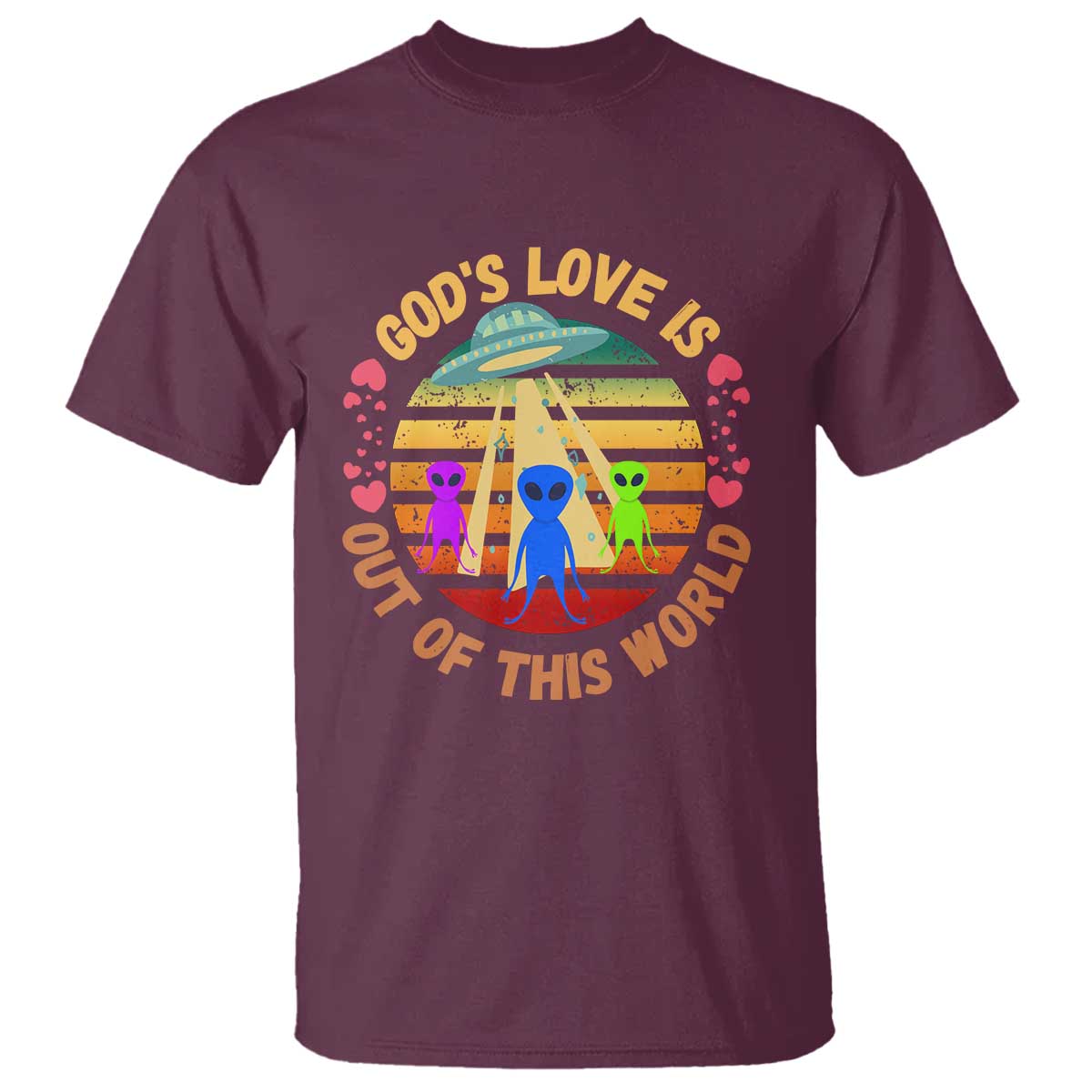 Vintage God's Love Is Out Of This World, World UFO Day T Shirt - Wonder Print Shop