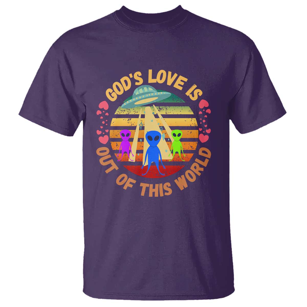 Vintage God's Love Is Out Of This World, World UFO Day T Shirt - Wonder Print Shop