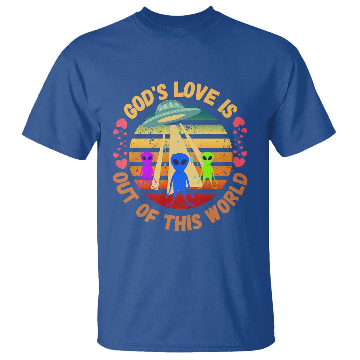 Vintage God's Love Is Out Of This World, World UFO Day T Shirt - Wonder Print Shop