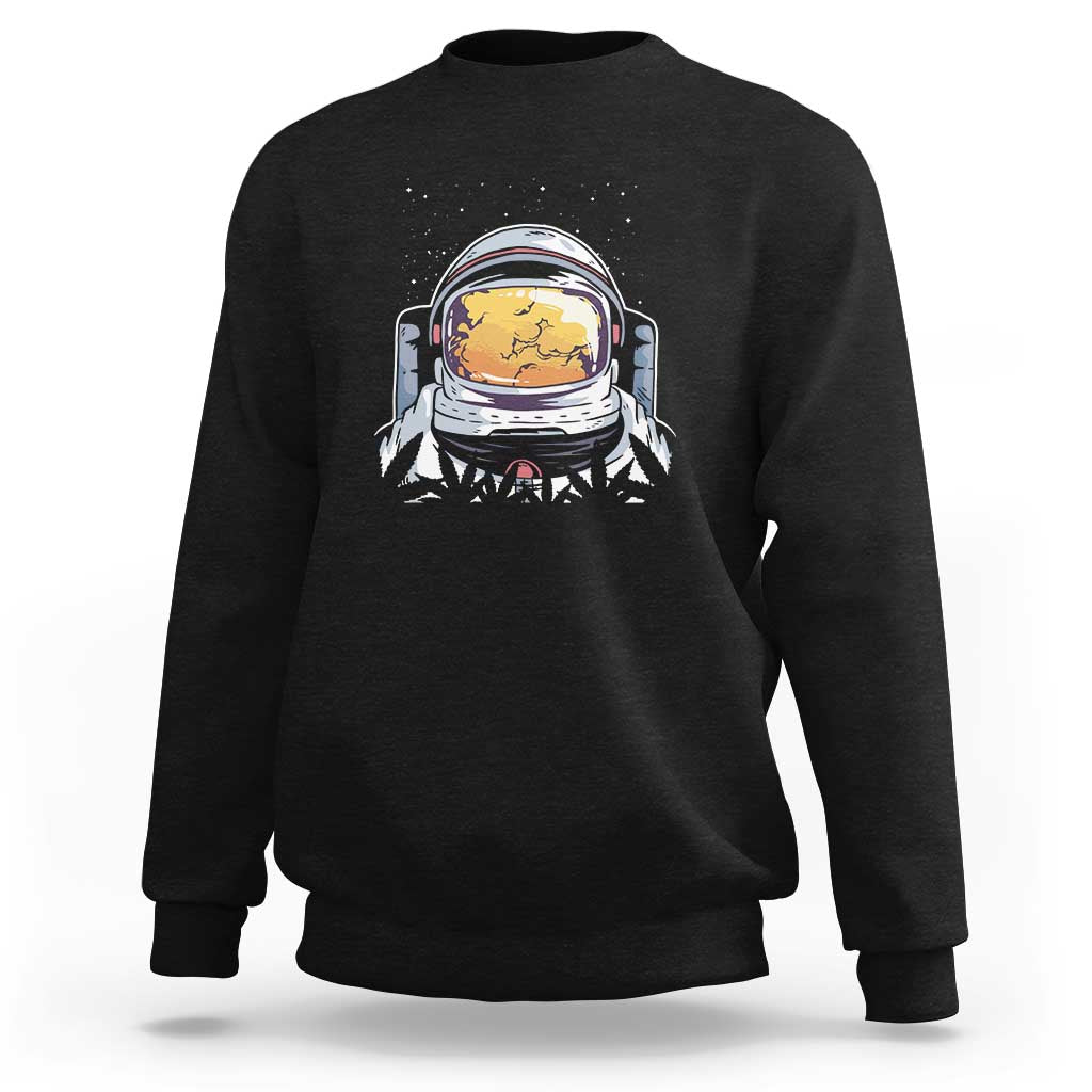 ASTRONAUT ALIEN UFO Sweatshirt Smoking Weed Cannabis Smokers - Wonder Print Shop