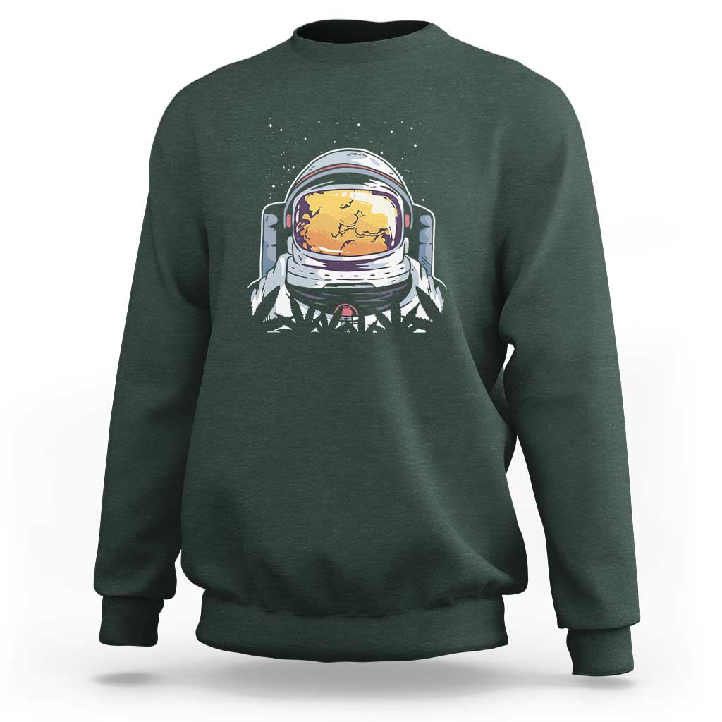 ASTRONAUT ALIEN UFO Sweatshirt Smoking Weed Cannabis Smokers - Wonder Print Shop