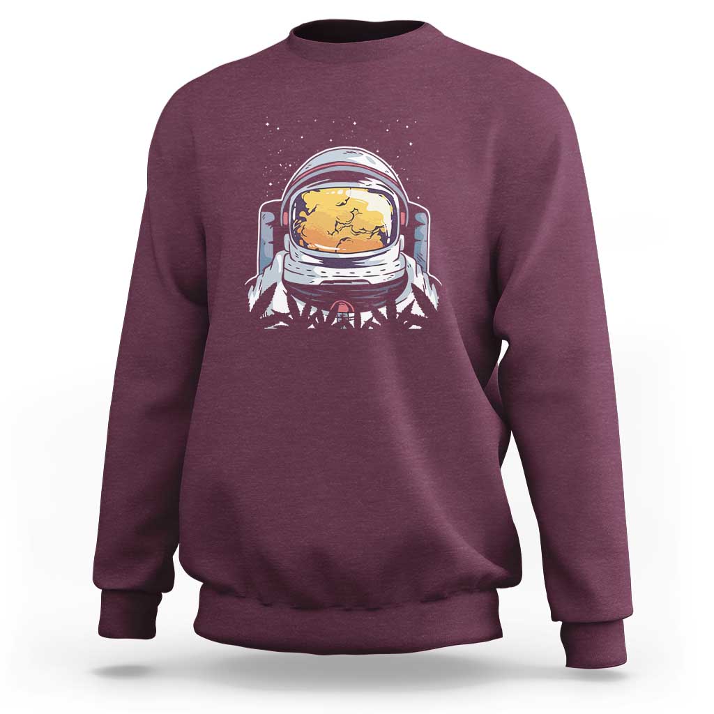 ASTRONAUT ALIEN UFO Sweatshirt Smoking Weed Cannabis Smokers - Wonder Print Shop