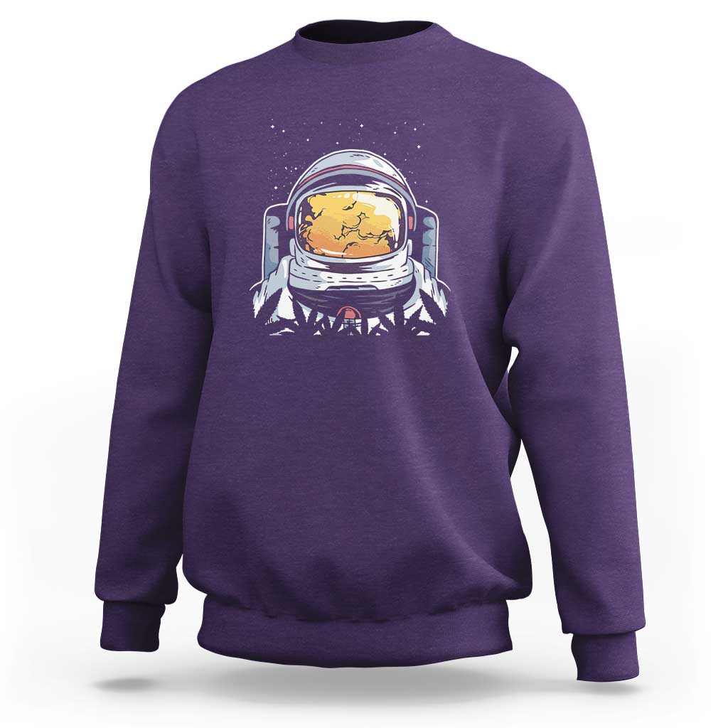 ASTRONAUT ALIEN UFO Sweatshirt Smoking Weed Cannabis Smokers - Wonder Print Shop