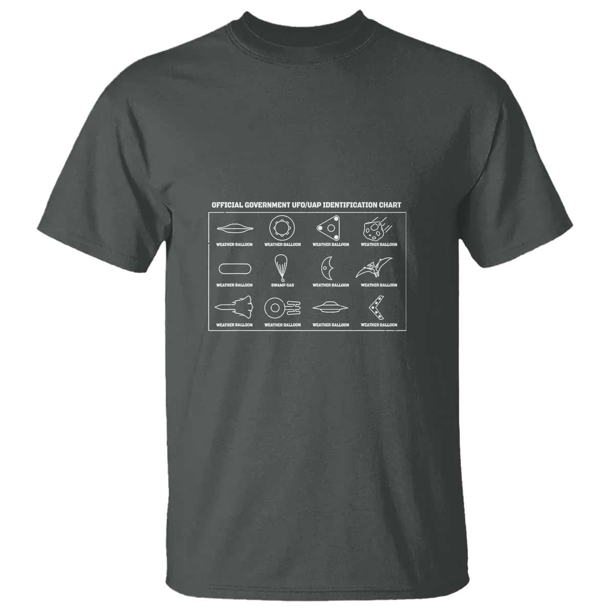 Official Government UFO UAP identification Chart T Shirt - Wonder Print Shop