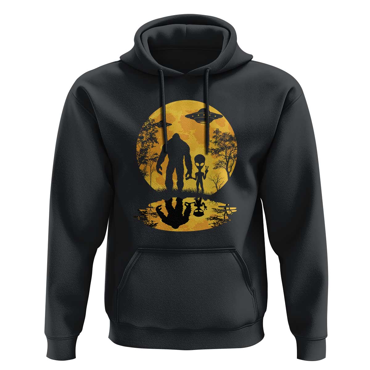 Alien Bigfoot Moon Sasquatch UFO Extraterrestrial Hoodie - Wonder Print Shop