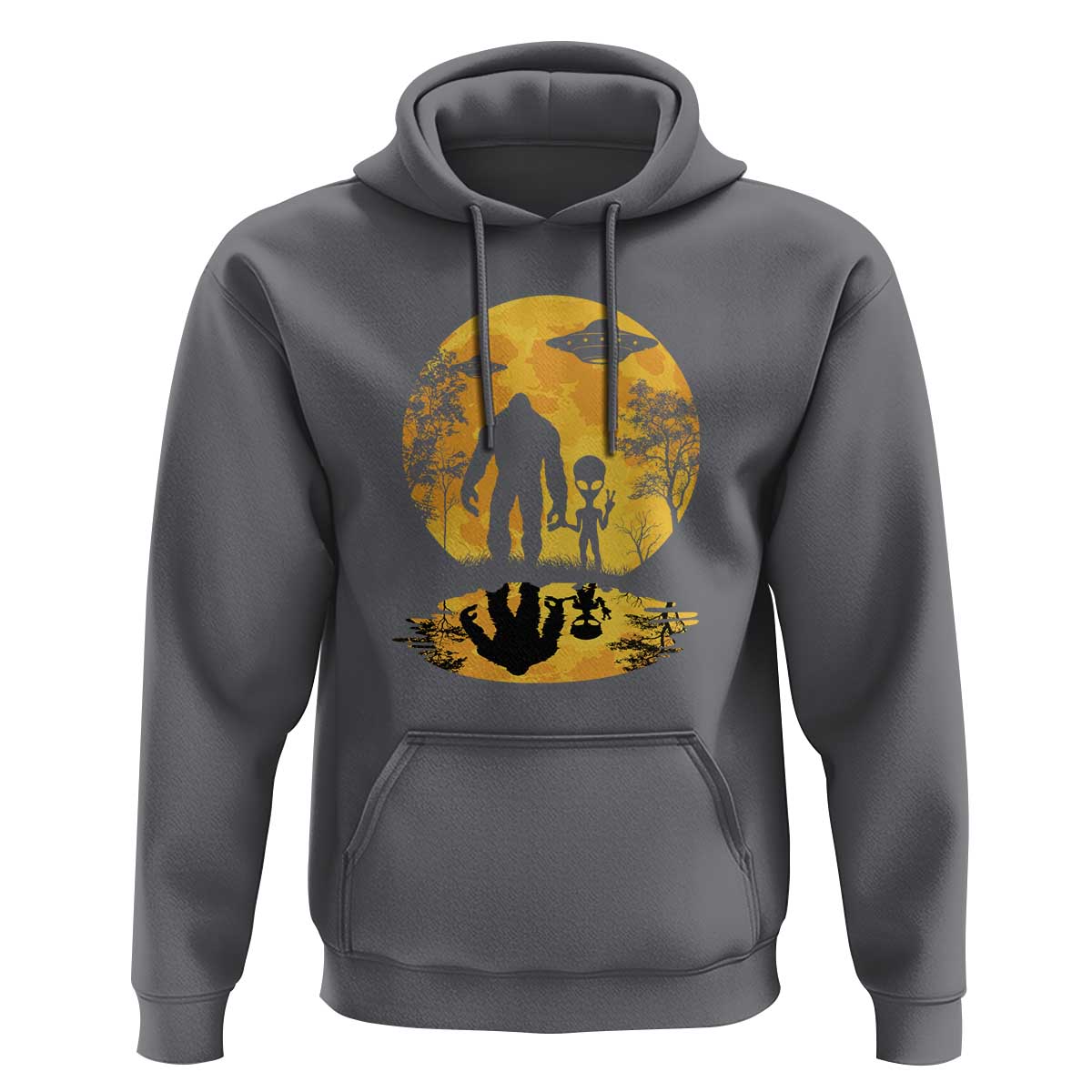 Alien Bigfoot Moon Sasquatch UFO Extraterrestrial Hoodie - Wonder Print Shop