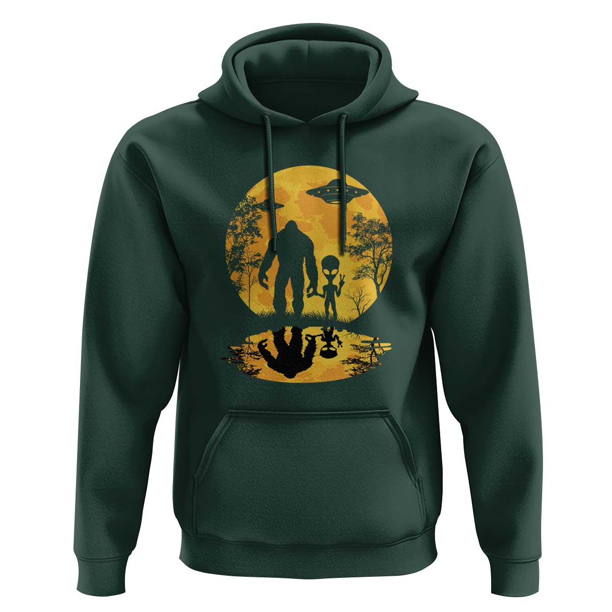 Alien Bigfoot Moon Sasquatch UFO Extraterrestrial Hoodie - Wonder Print Shop