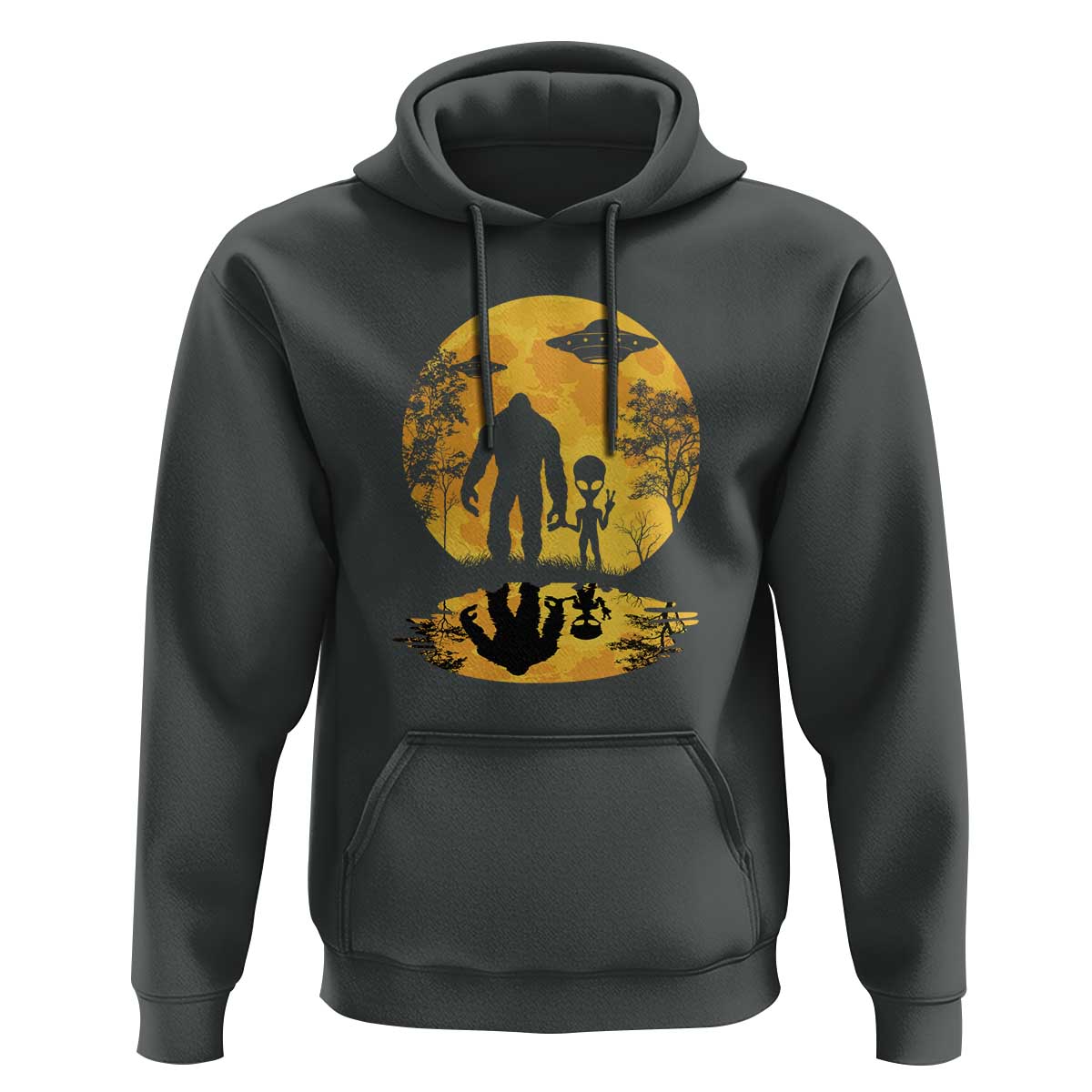 Alien Bigfoot Moon Sasquatch UFO Extraterrestrial Hoodie - Wonder Print Shop
