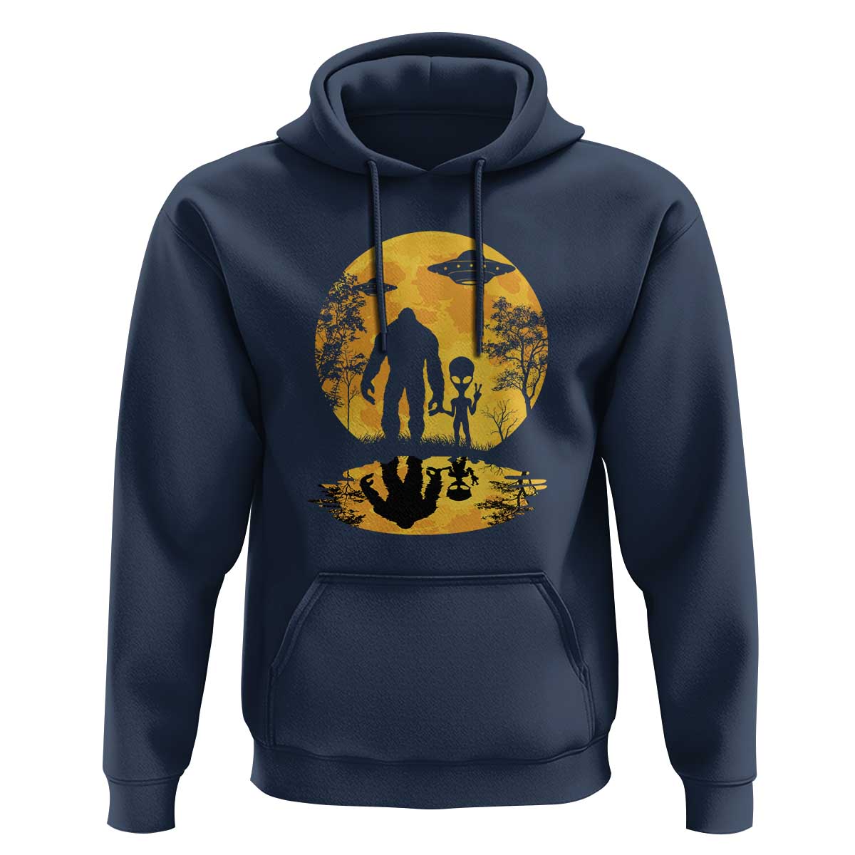Alien Bigfoot Moon Sasquatch UFO Extraterrestrial Hoodie - Wonder Print Shop
