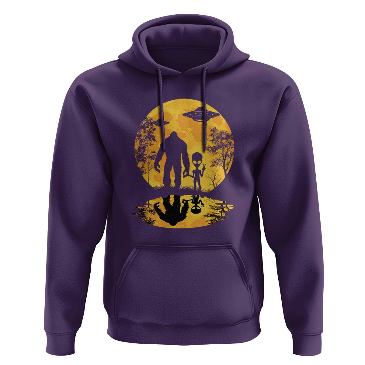 Alien Bigfoot Moon Sasquatch UFO Extraterrestrial Hoodie - Wonder Print Shop