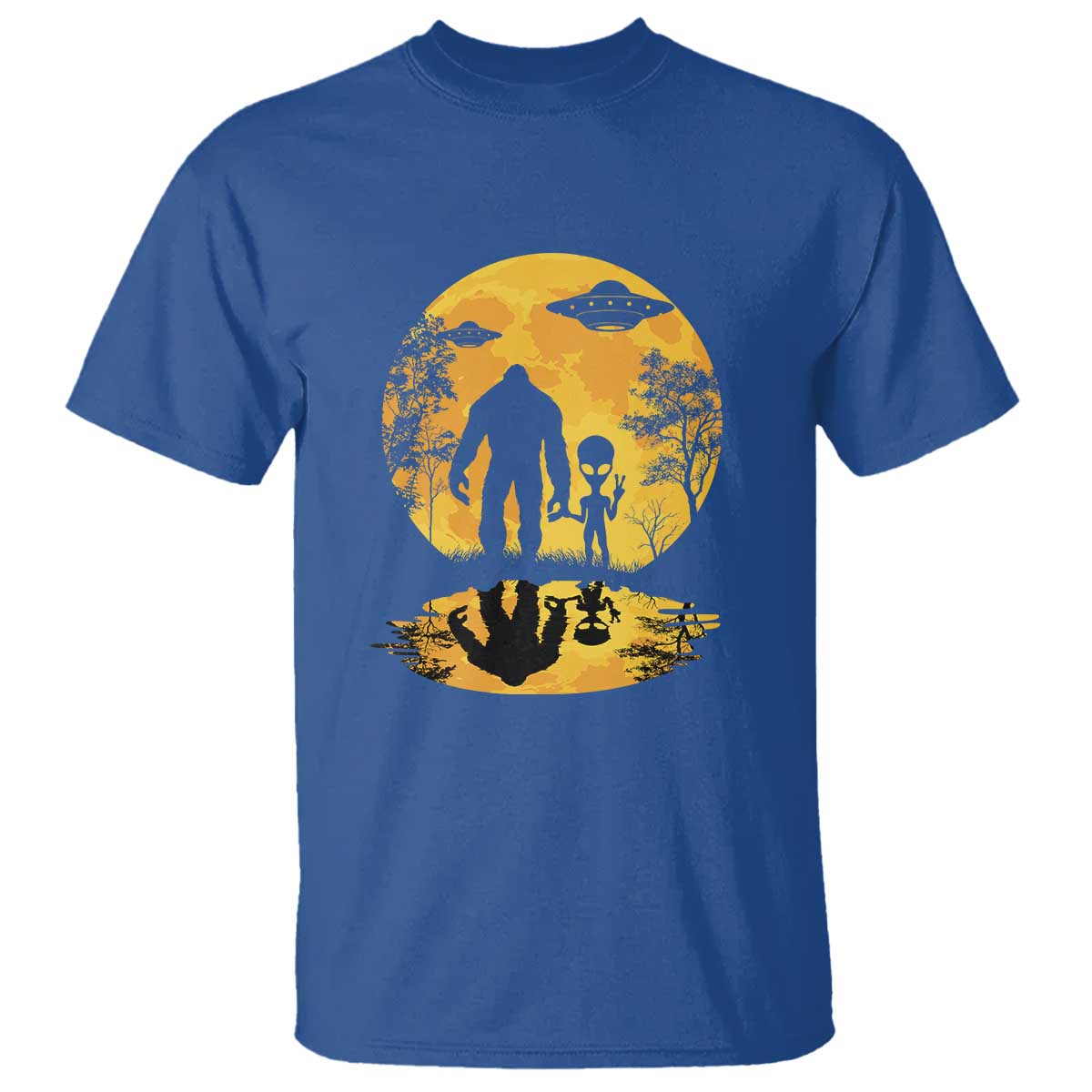 Alien Bigfoot Moon Sasquatch UFO Extraterrestrial T Shirt - Wonder Print Shop