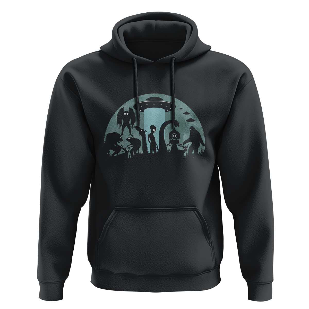 Bigfoot Ufo Loch Ness Monster Mothman And Aliens! Cryptid Hoodie - Wonder Print Shop