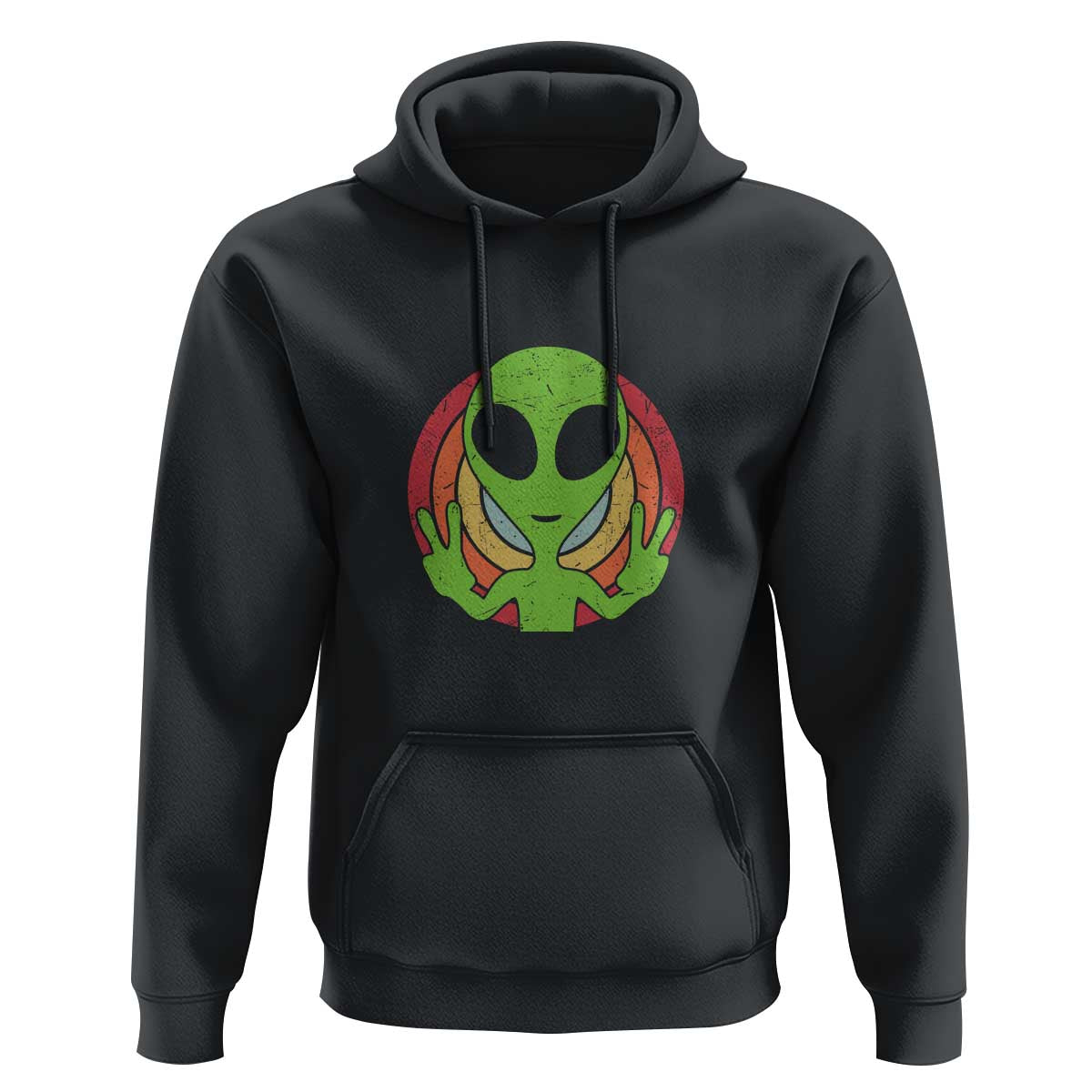 Funny Retro 80's Style Vintage UFO Lover Alien Space Hoodie - Wonder Print Shop