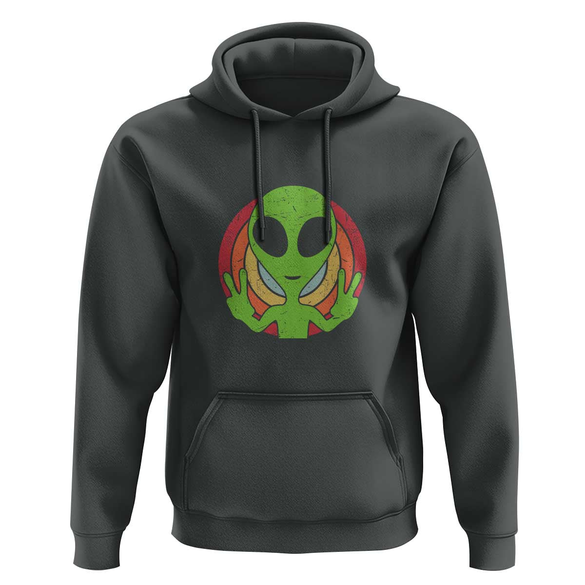 Funny Retro 80's Style Vintage UFO Lover Alien Space Hoodie - Wonder Print Shop