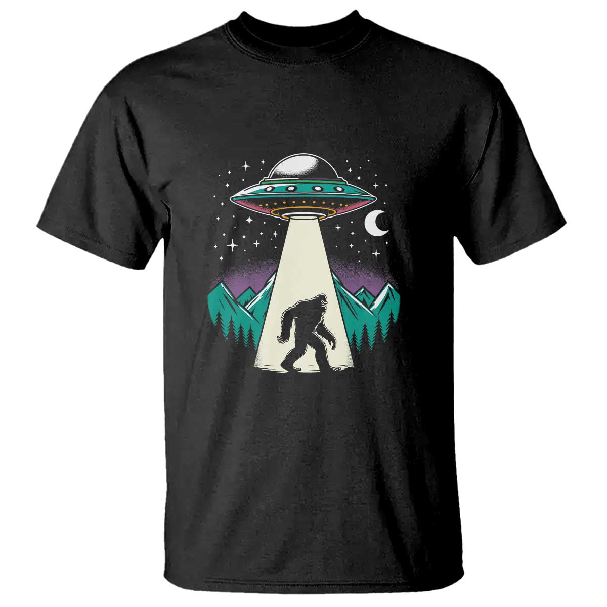 UFO Bigfoot Alien Abduction T Shirt - Wonder Print Shop