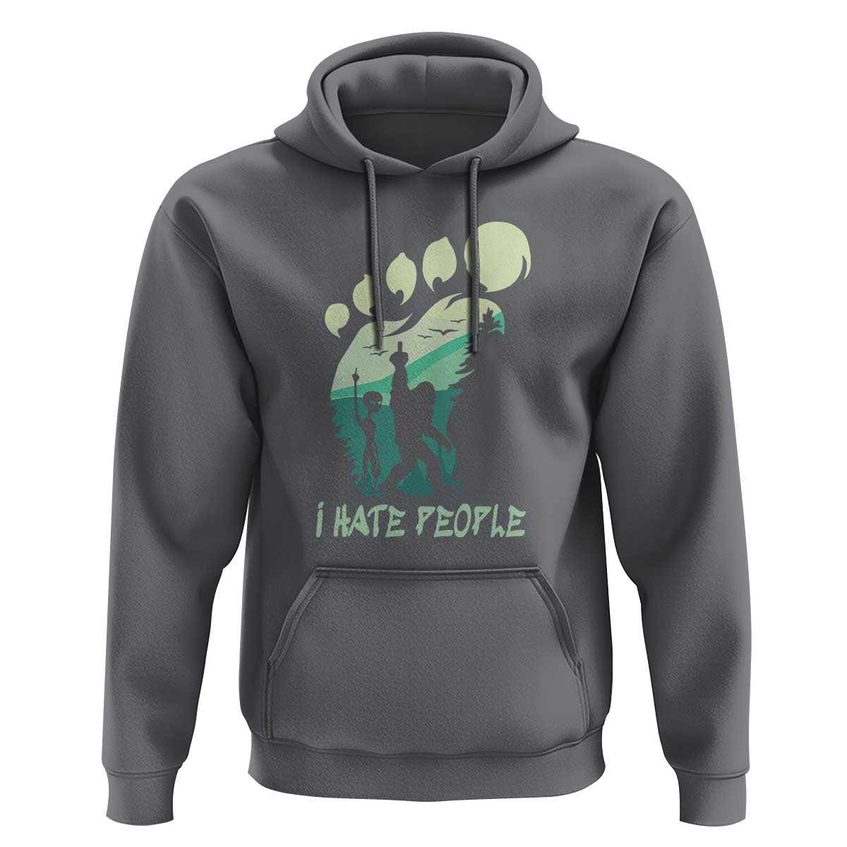 I Hate People Funny Alien Bigfoot Mountains Trip 2024 Hoodie - Wonder Print Shop