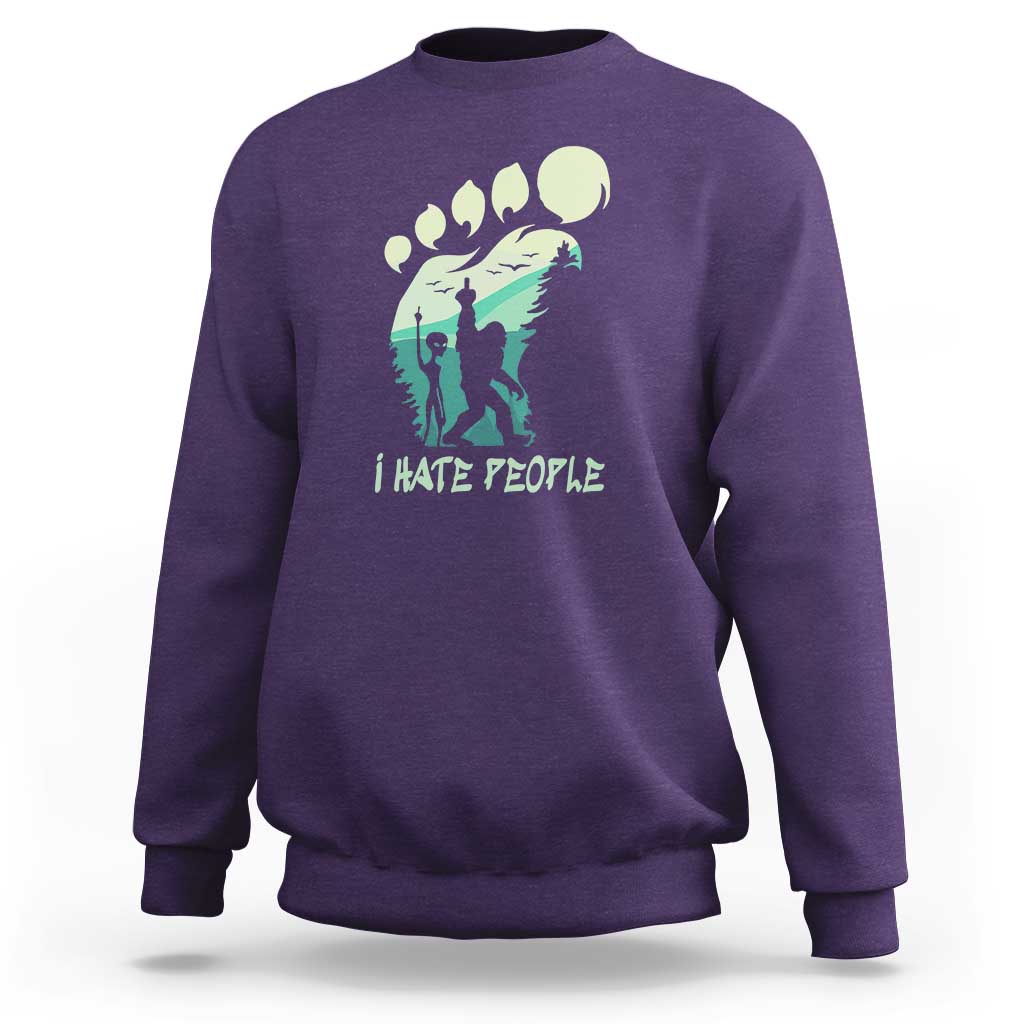 I Hate People Funny Alien Bigfoot Mountains Trip 2024 Sweatshirt - Wonder Print Shop