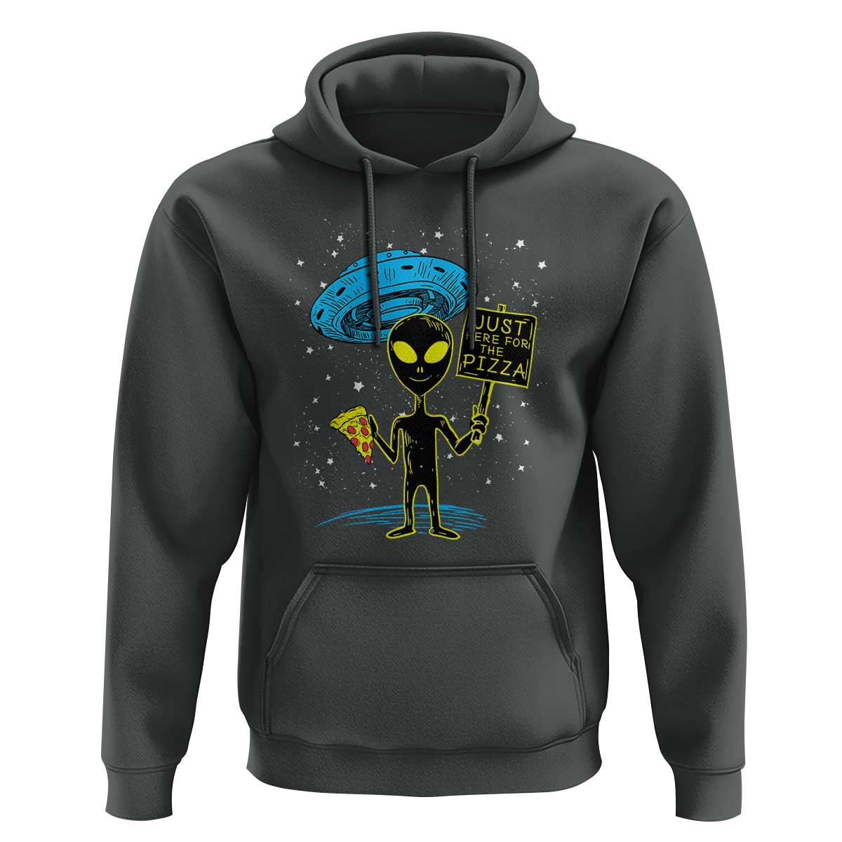 NASA UFO Alien Just Here For The Pizza Hoodie - Wonder Print Shop