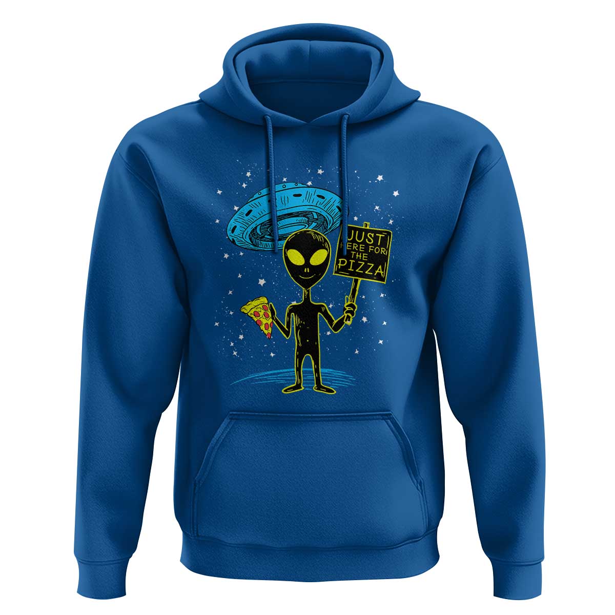 NASA UFO Alien Just Here For The Pizza Hoodie - Wonder Print Shop