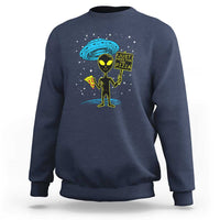 NASA UFO Alien Just Here For The Pizza Sweatshirt - Wonder Print Shop