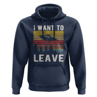 I Want To Leave Funny Retro Novelty Alien UFO Novelty Gift Hoodie - Wonder Print Shop