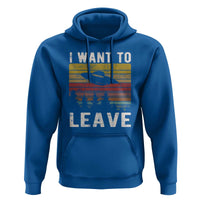 I Want To Leave Funny Retro Novelty Alien UFO Novelty Gift Hoodie - Wonder Print Shop