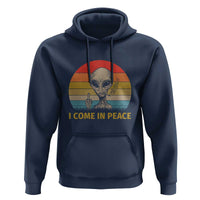 Vintage I Come in Peace Tshirt Alien Smoking Gift Hoodie - Wonder Print Shop