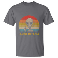 Vintage I Come in Peace Tshirt Alien Smoking Gift T Shirt - Wonder Print Shop