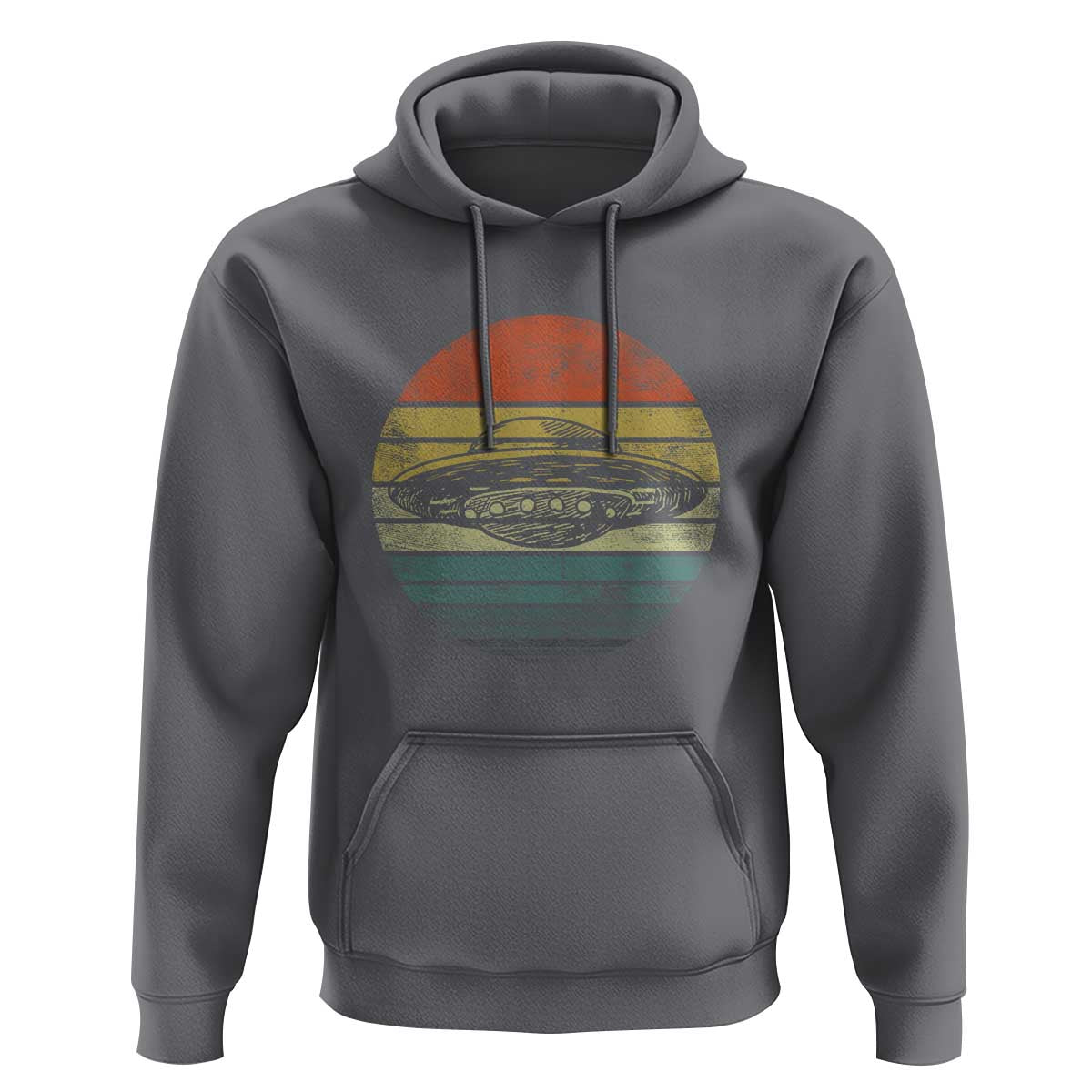 UFO Gifts Retro Sunset Funny Alien UFO Hunter Silhouette Hoodie - Wonder Print Shop